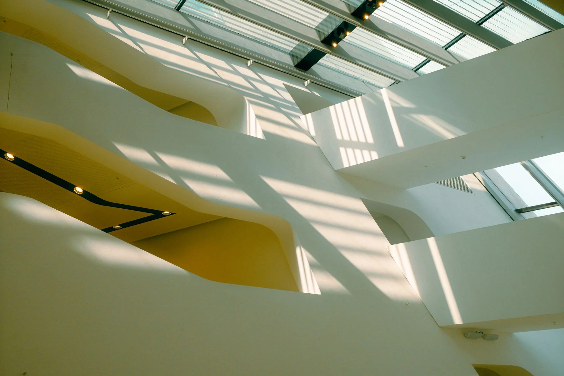 Modern Architectural Interior with Sunlight Patterns